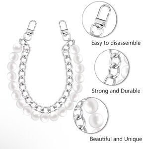 Silver and White Chain Bracelet